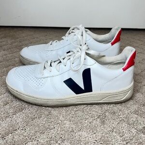 Veja V-10 Sneakers White Red Navy Blue Womens' 9